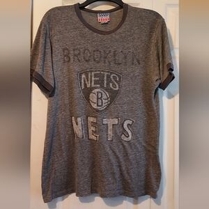Brooklyn Nets Junk Food Gray Thin Tee T Shirt Mens Small Basketball NBA